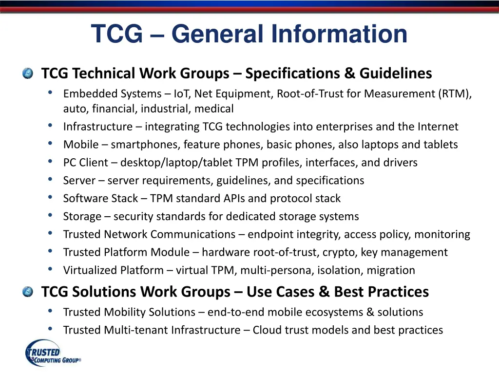 tcg general information 1