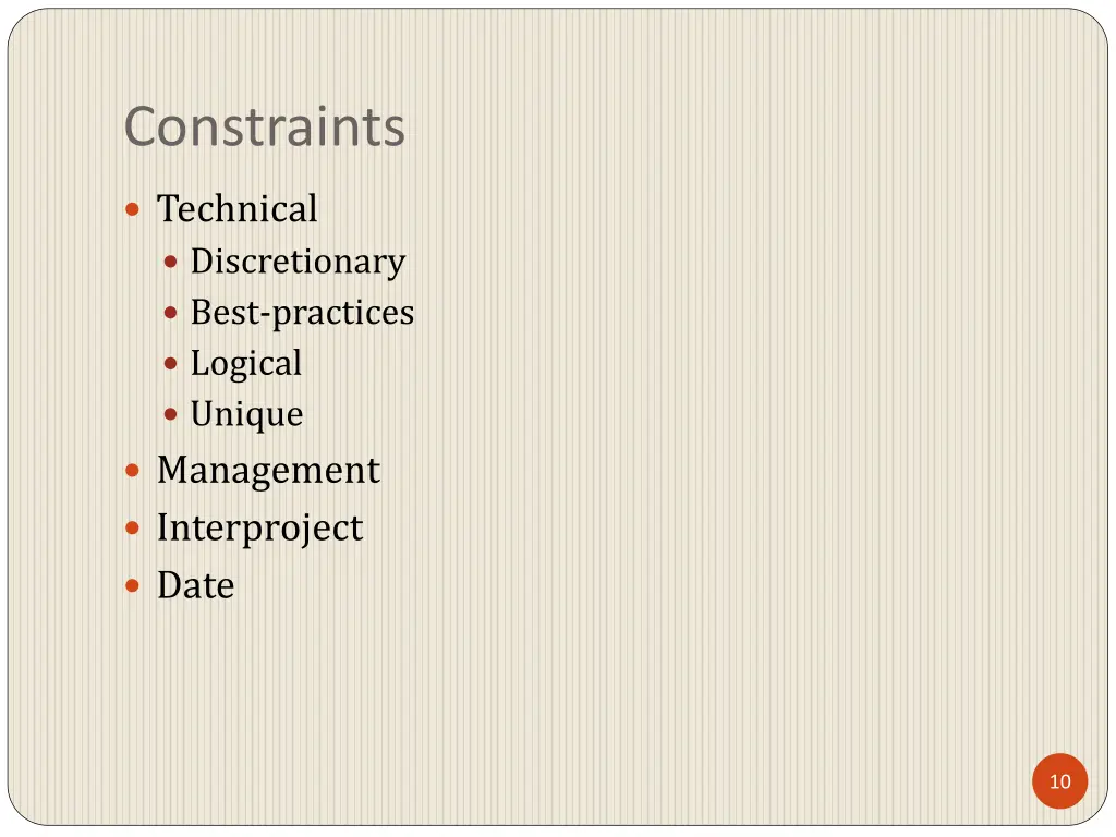 constraints
