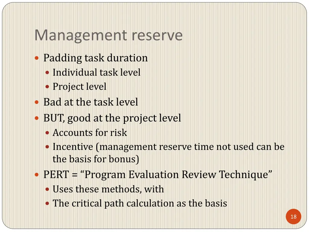 management reserve