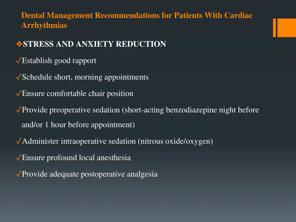 dental management recommendations for patients