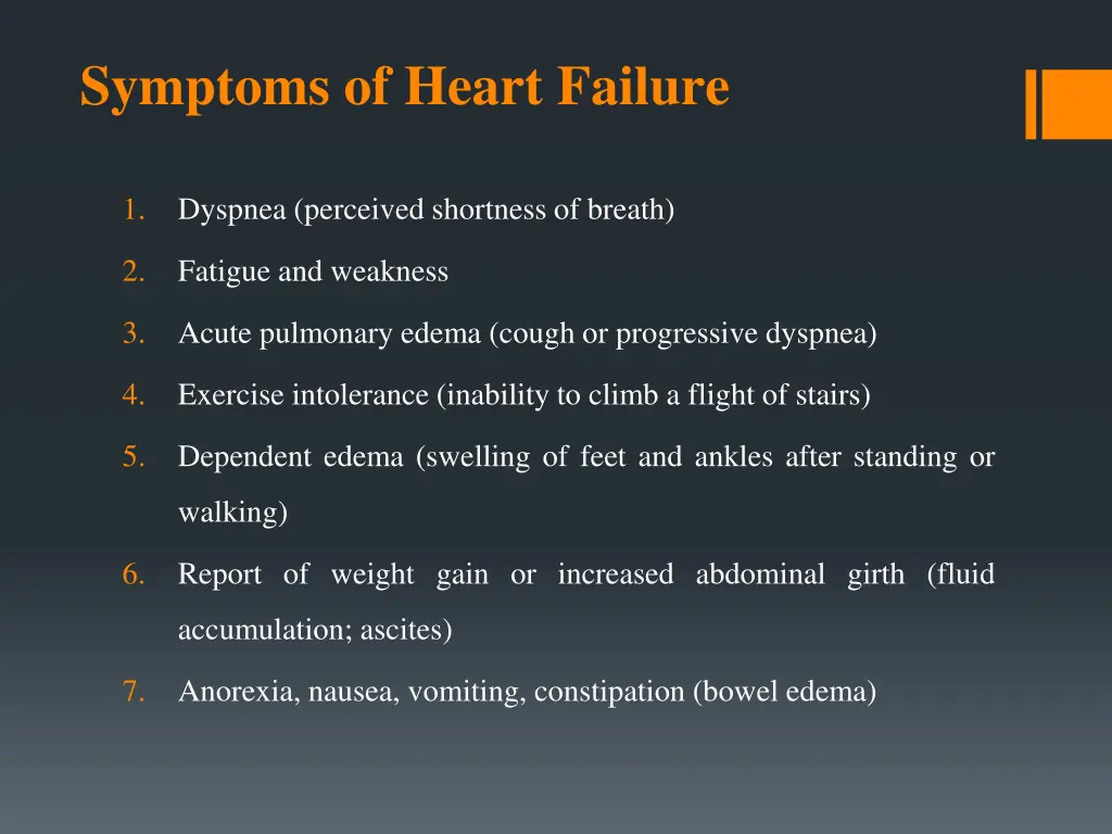 symptoms of heart failure