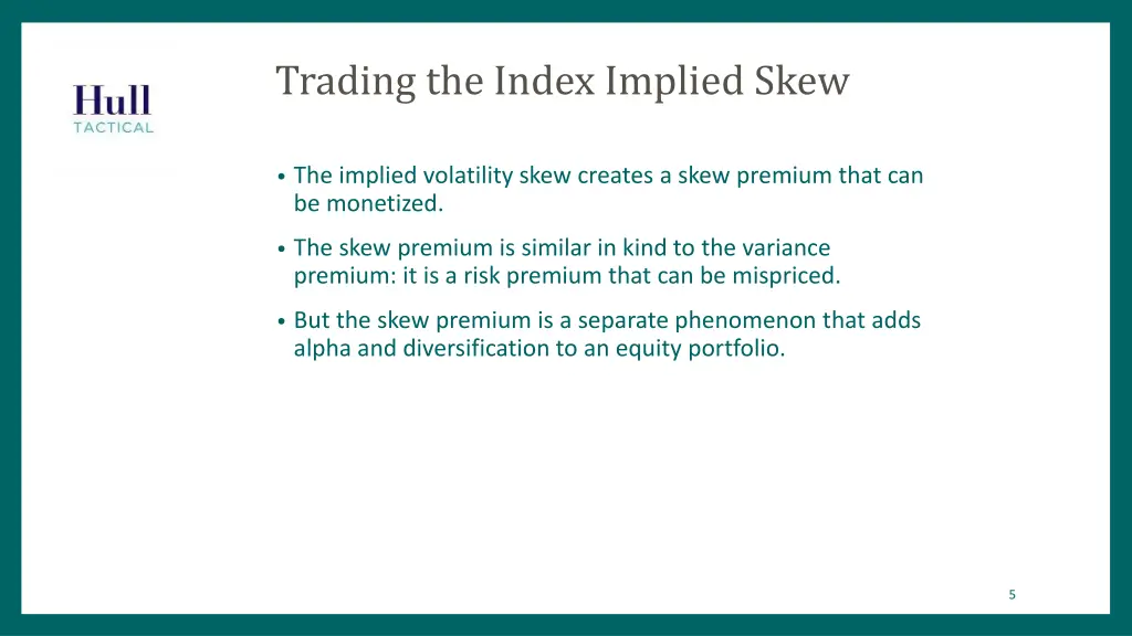 trading the index implied skew