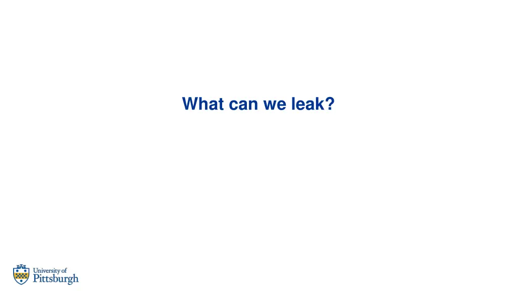 what can we leak