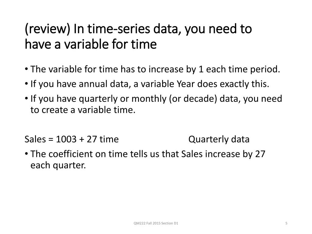 review in time review in time series data
