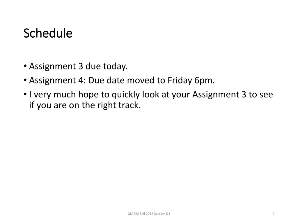schedule schedule