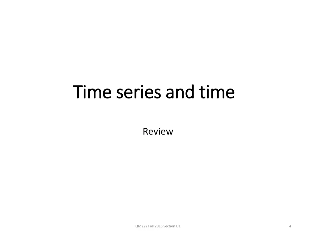 time series and time time series and time