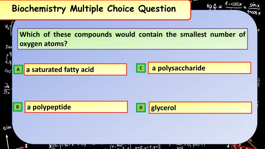 biochemistry multiple choice question 2