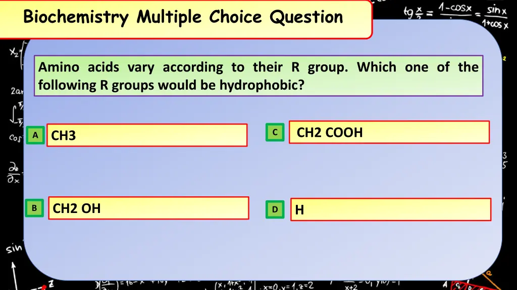 biochemistry multiple choice question 5