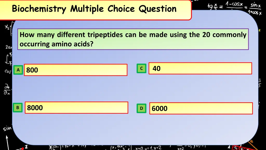 biochemistry multiple choice question 9