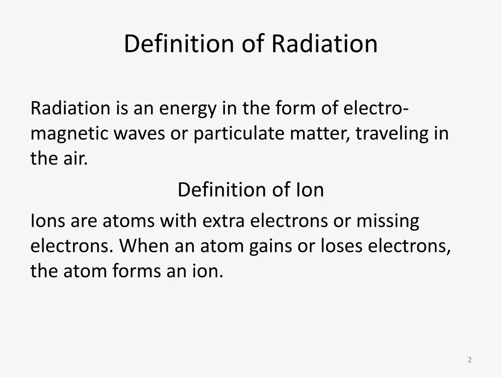 definition of radiation