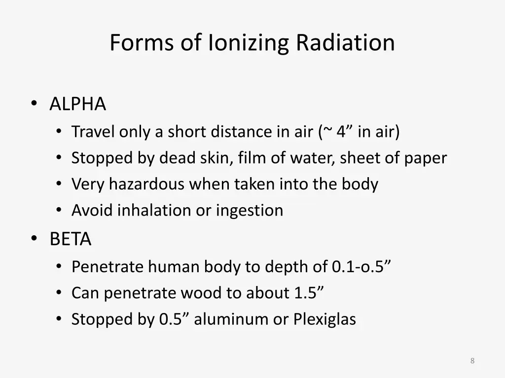 forms of ionizing radiation 1