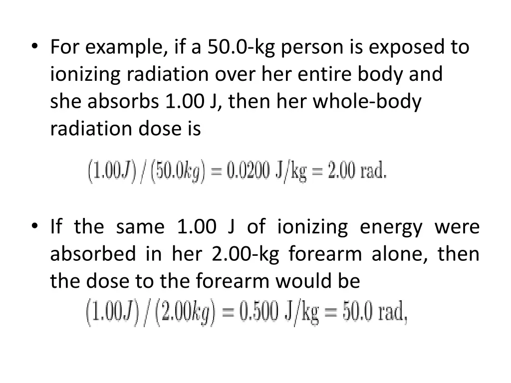for example if a 50 0 kg person is exposed