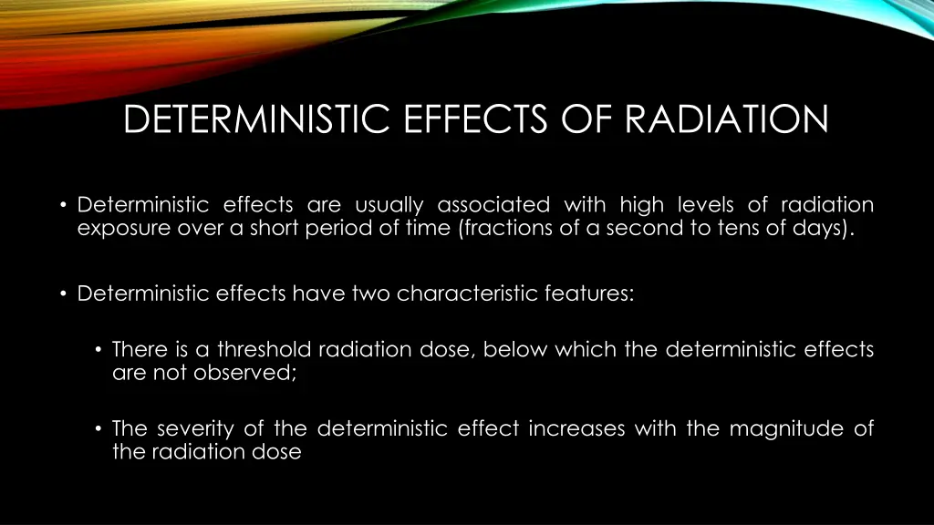 deterministic effects of radiation