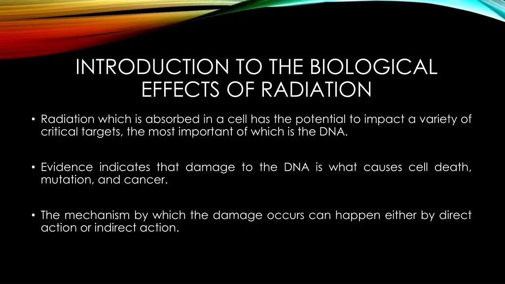 introduction to the biological effects
