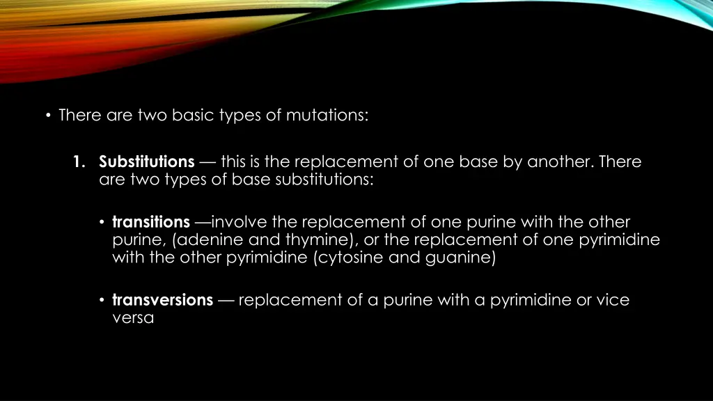 there are two basic types of mutations