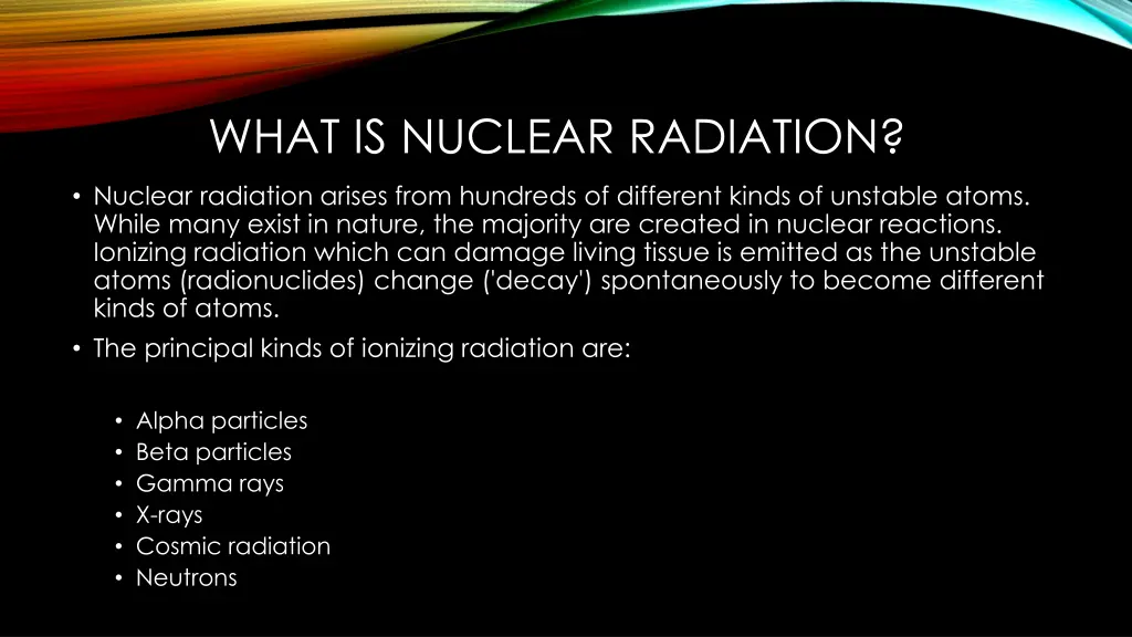 what is nuclear radiation