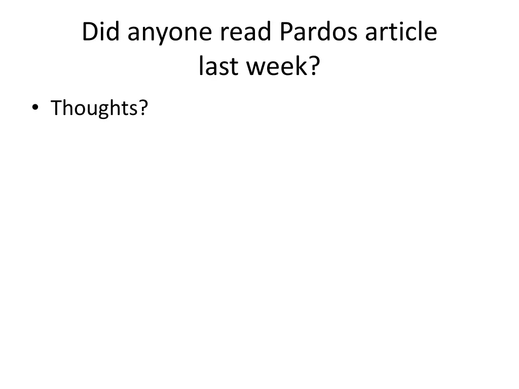 did anyone read pardos article last week