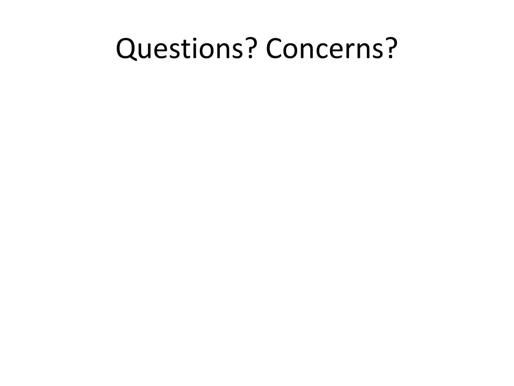questions concerns