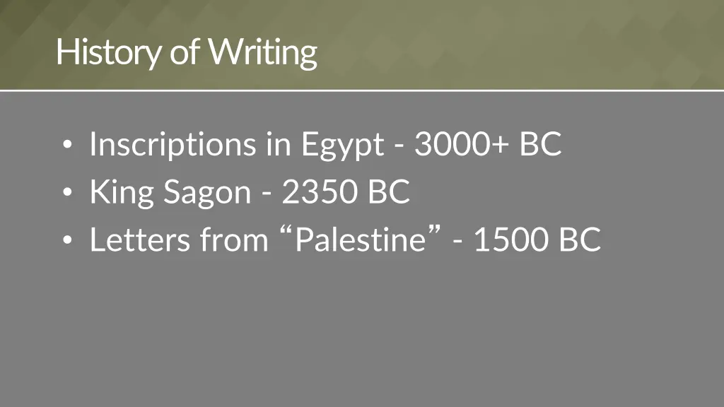 history of writing