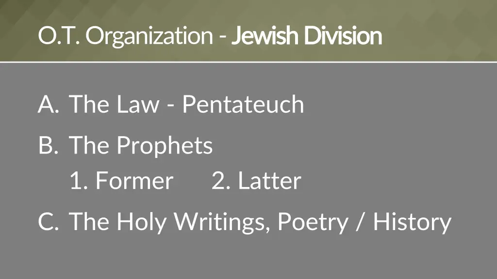 o t organization jewish division