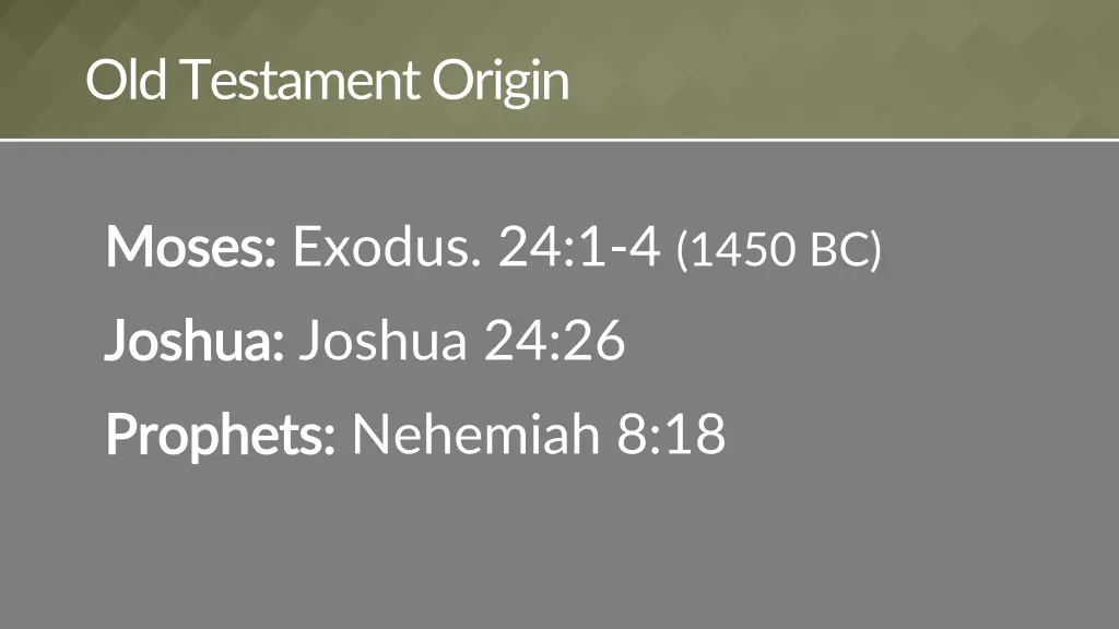 old testament origin