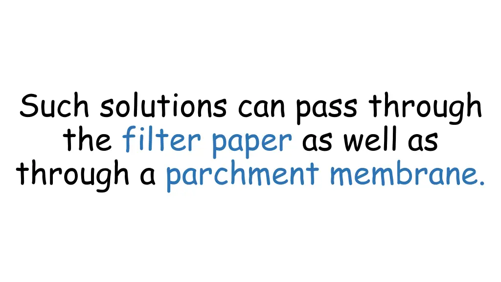 such solutions can pass through the filter paper