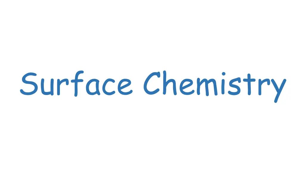 surface chemistry