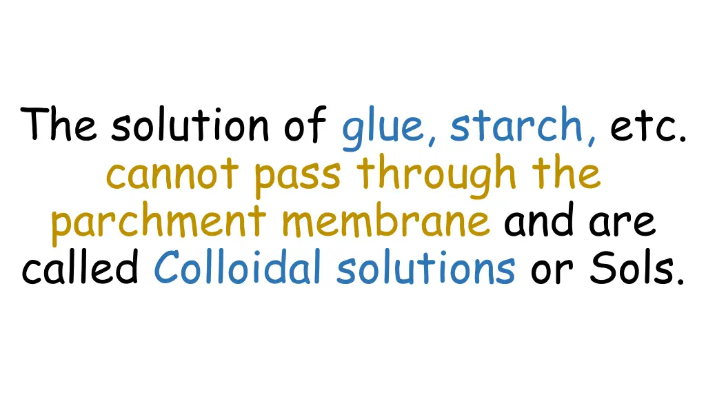 the solution of glue starch etc cannot pass