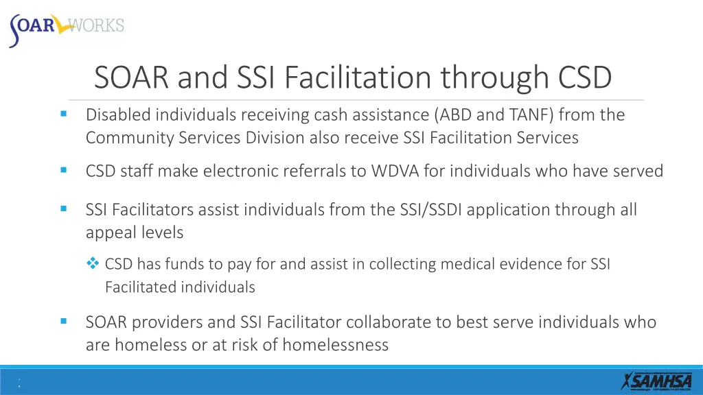 soar and ssi facilitation through csd disabled