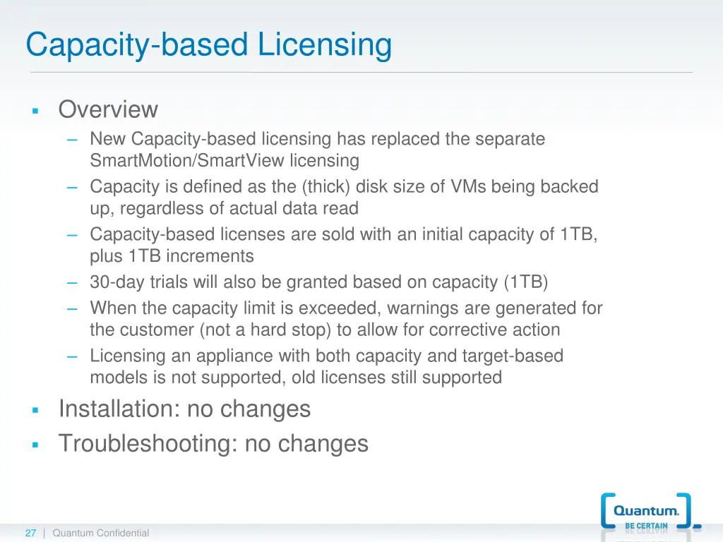 capacity based licensing