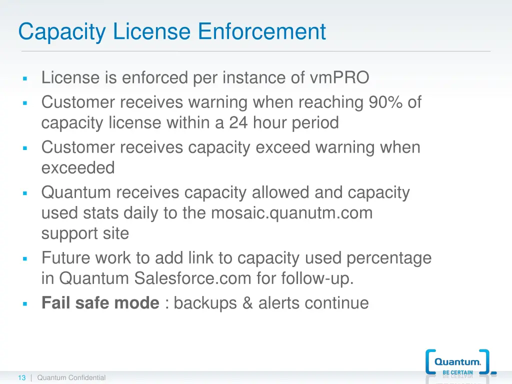 capacity license enforcement