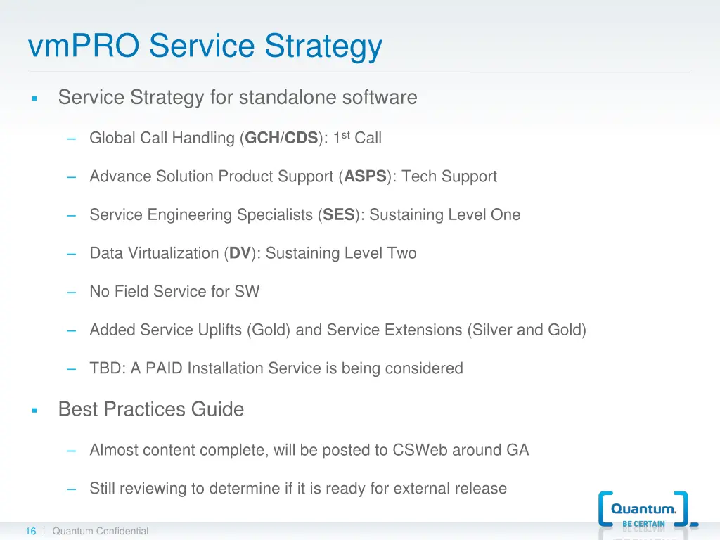 vmpro service strategy