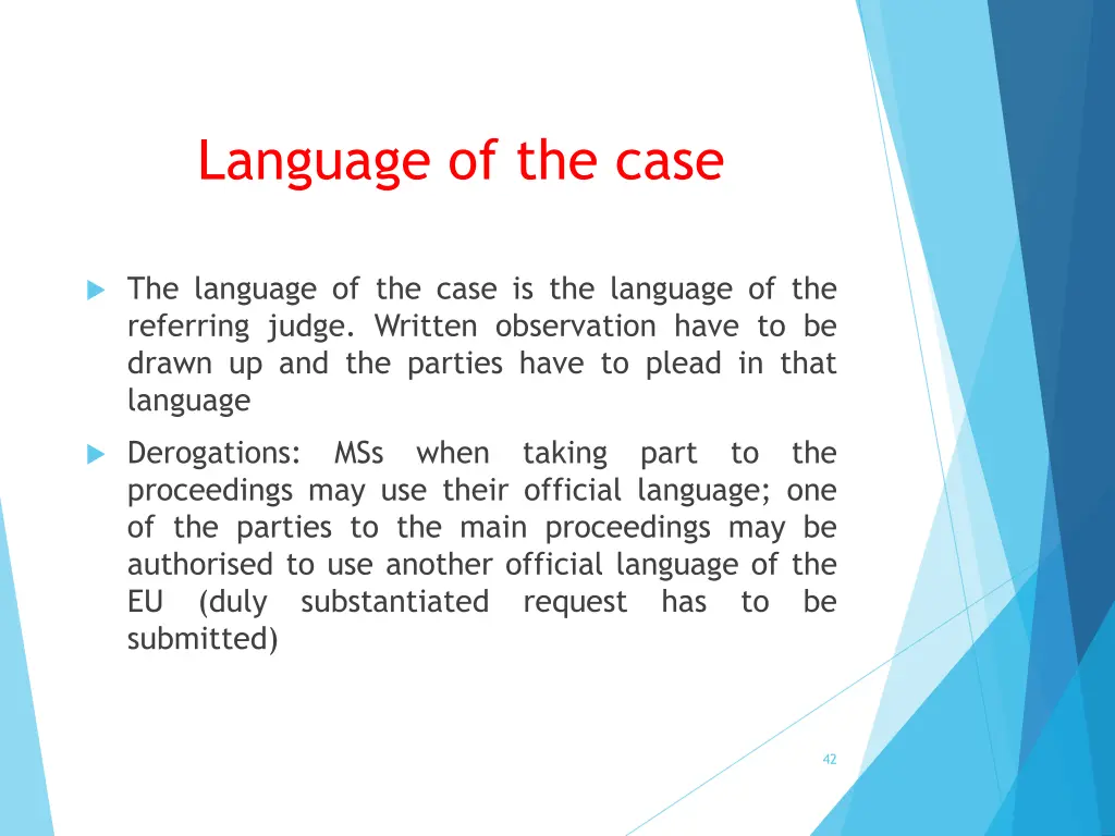 language of the case