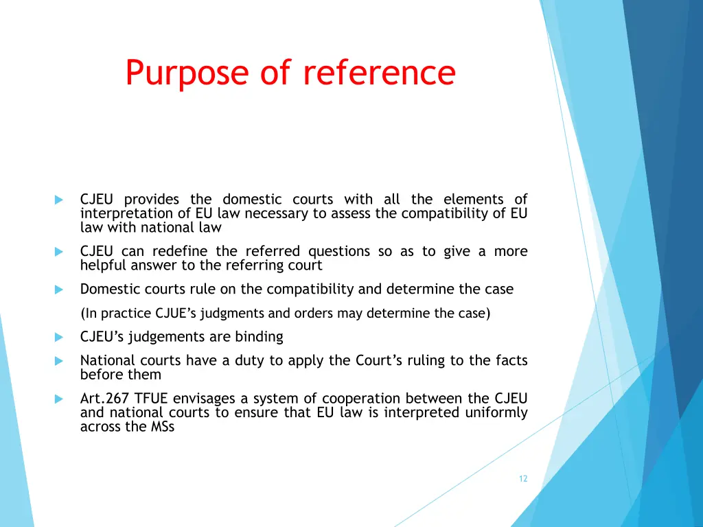 purpose of reference