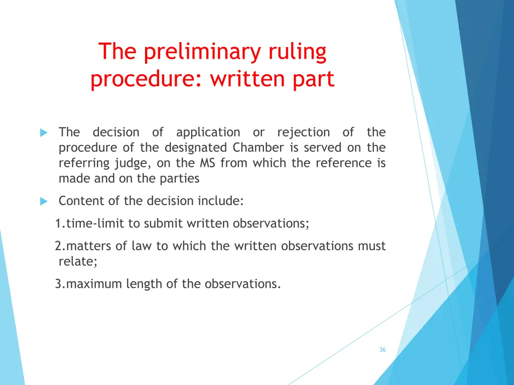 the preliminary ruling procedure written part