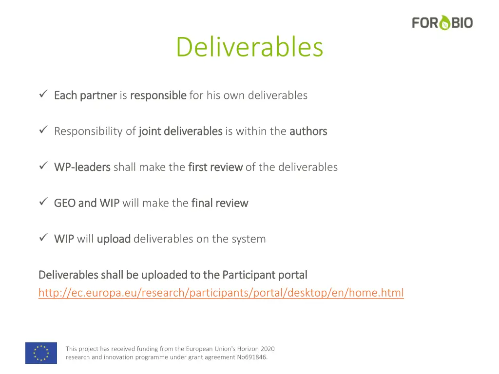 deliverables