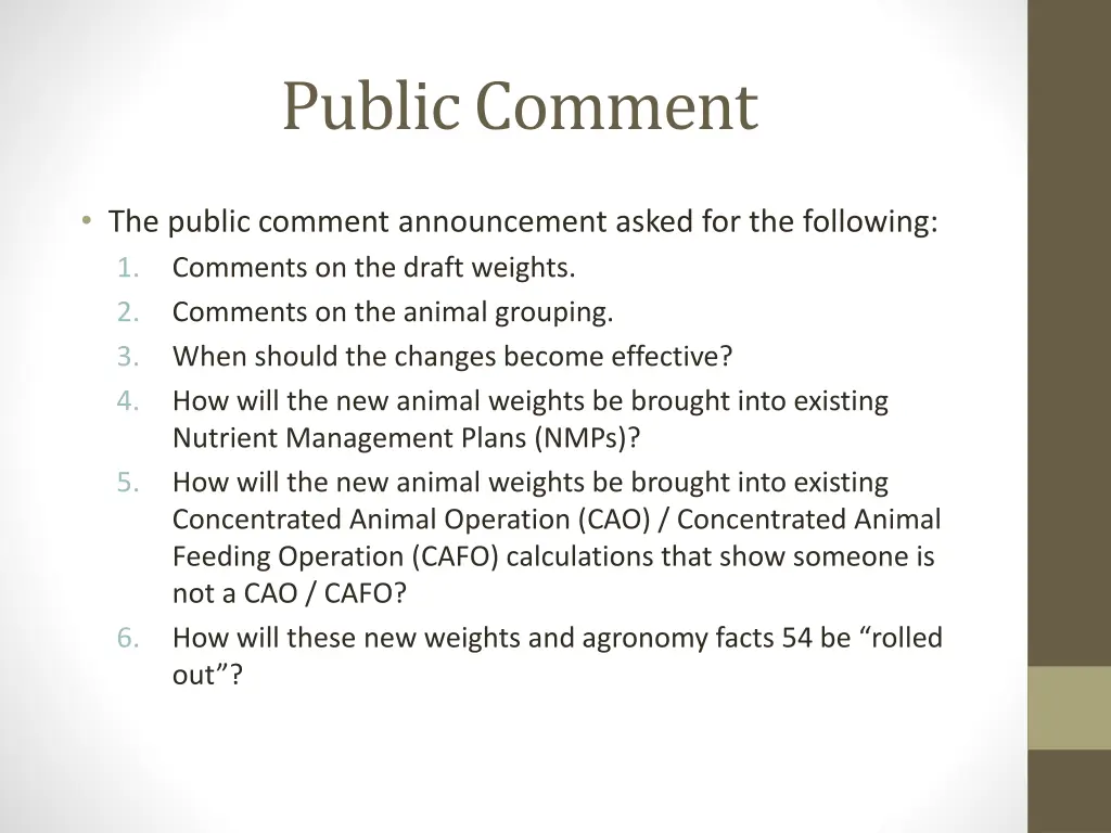 public comment 1