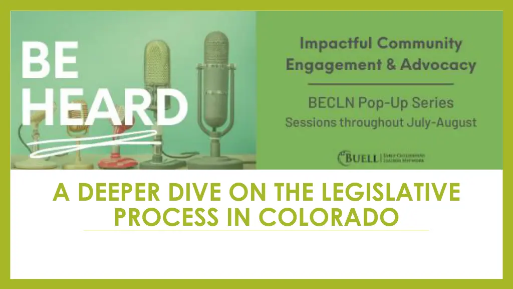 a deeper dive on the legislative process