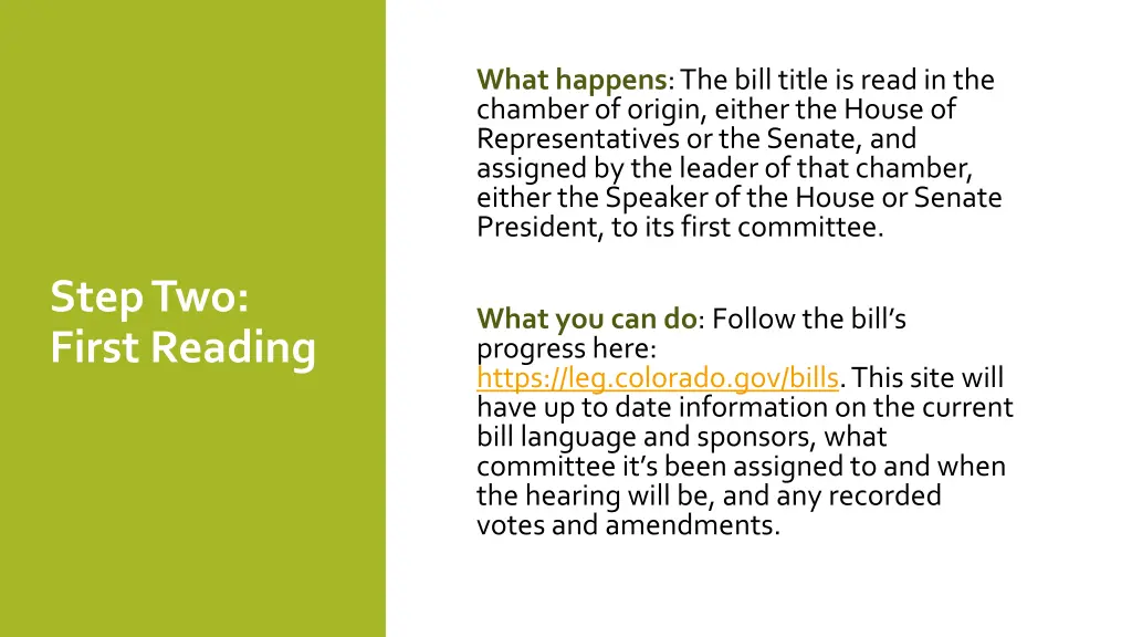 what happens the bill title is read