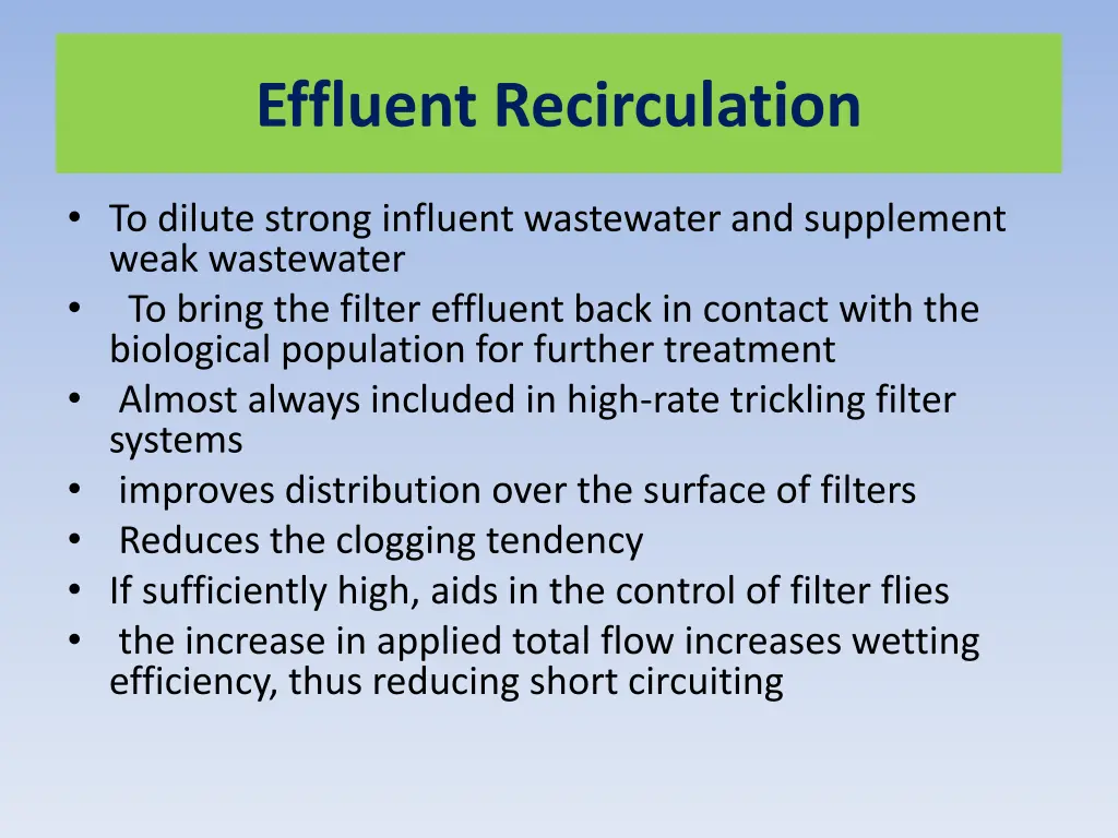 effluent recirculation