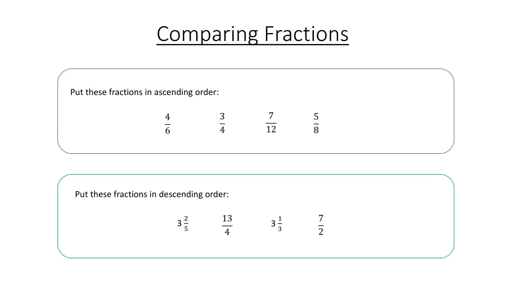 comparing fractions