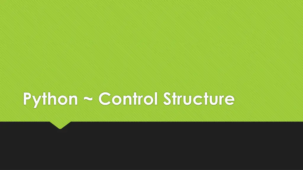 python control structure