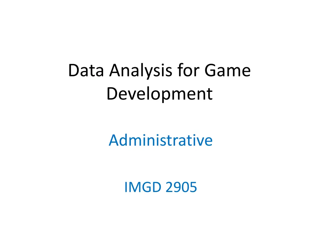 data analysis for game development