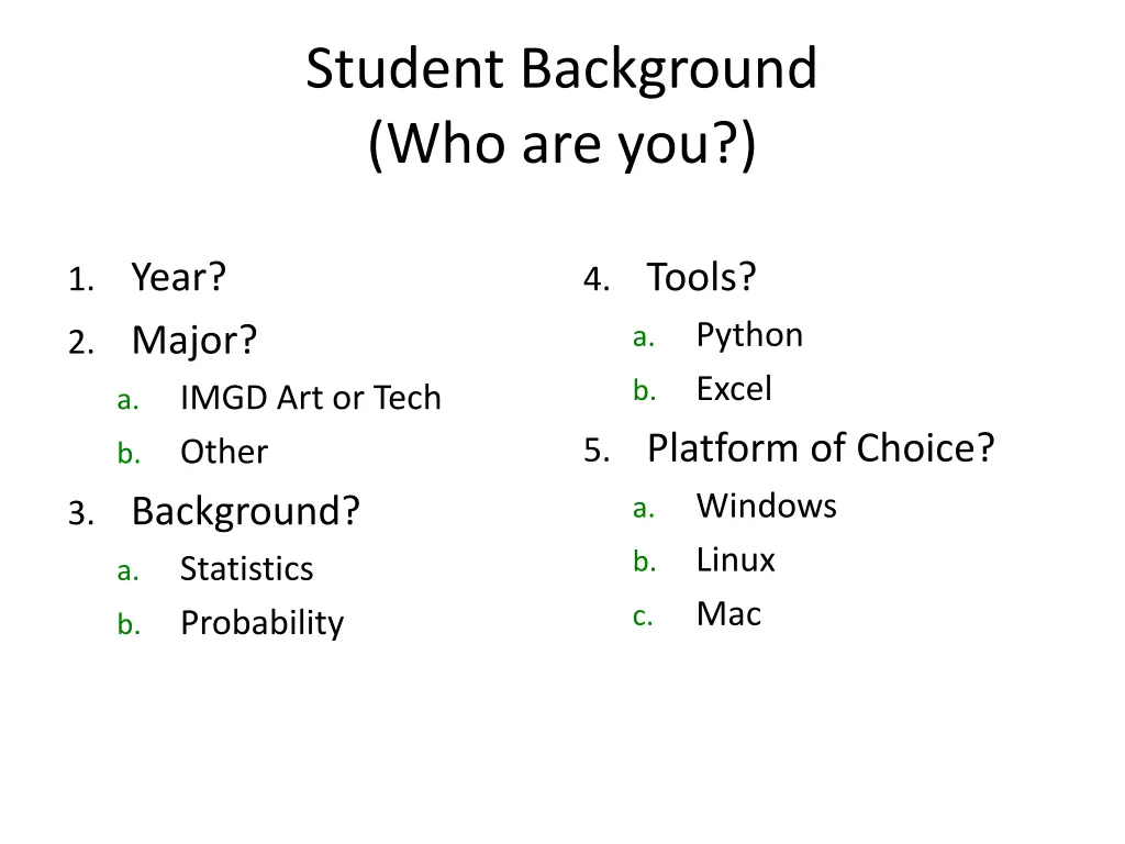 student background who are you