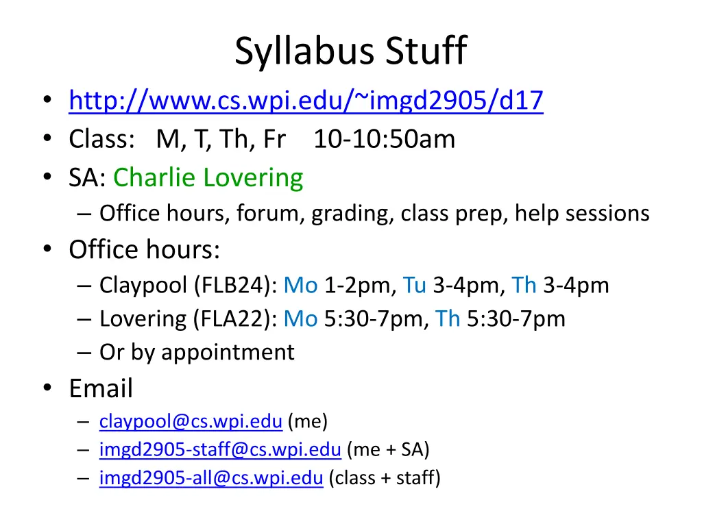 syllabus stuff