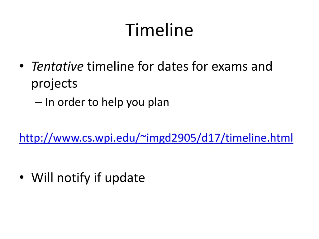 timeline