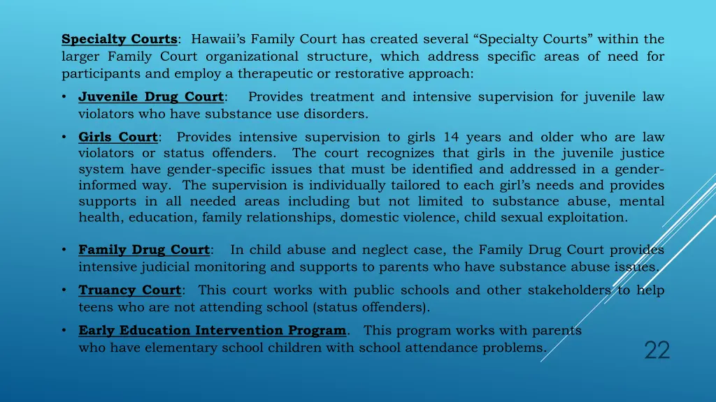 specialty courts hawaii s family court