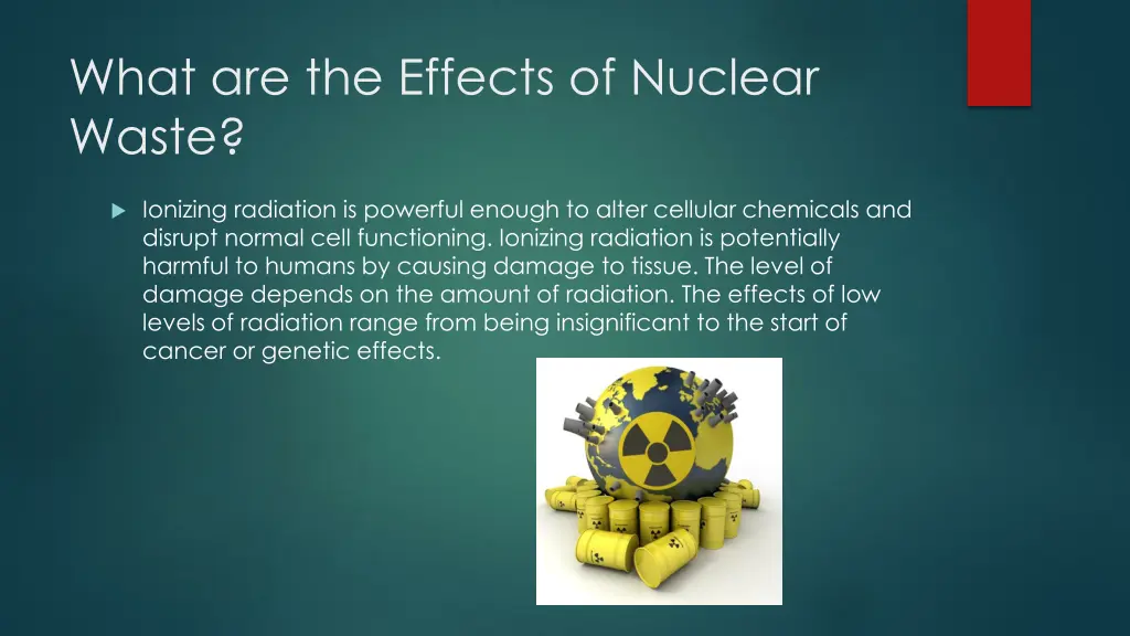 what are the effects of nuclear waste