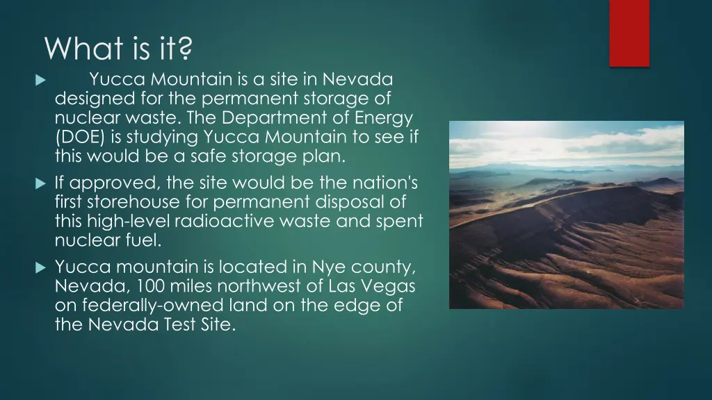 what is it yucca mountain is a site in nevada