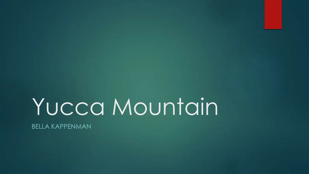 yucca mountain bella kappenman